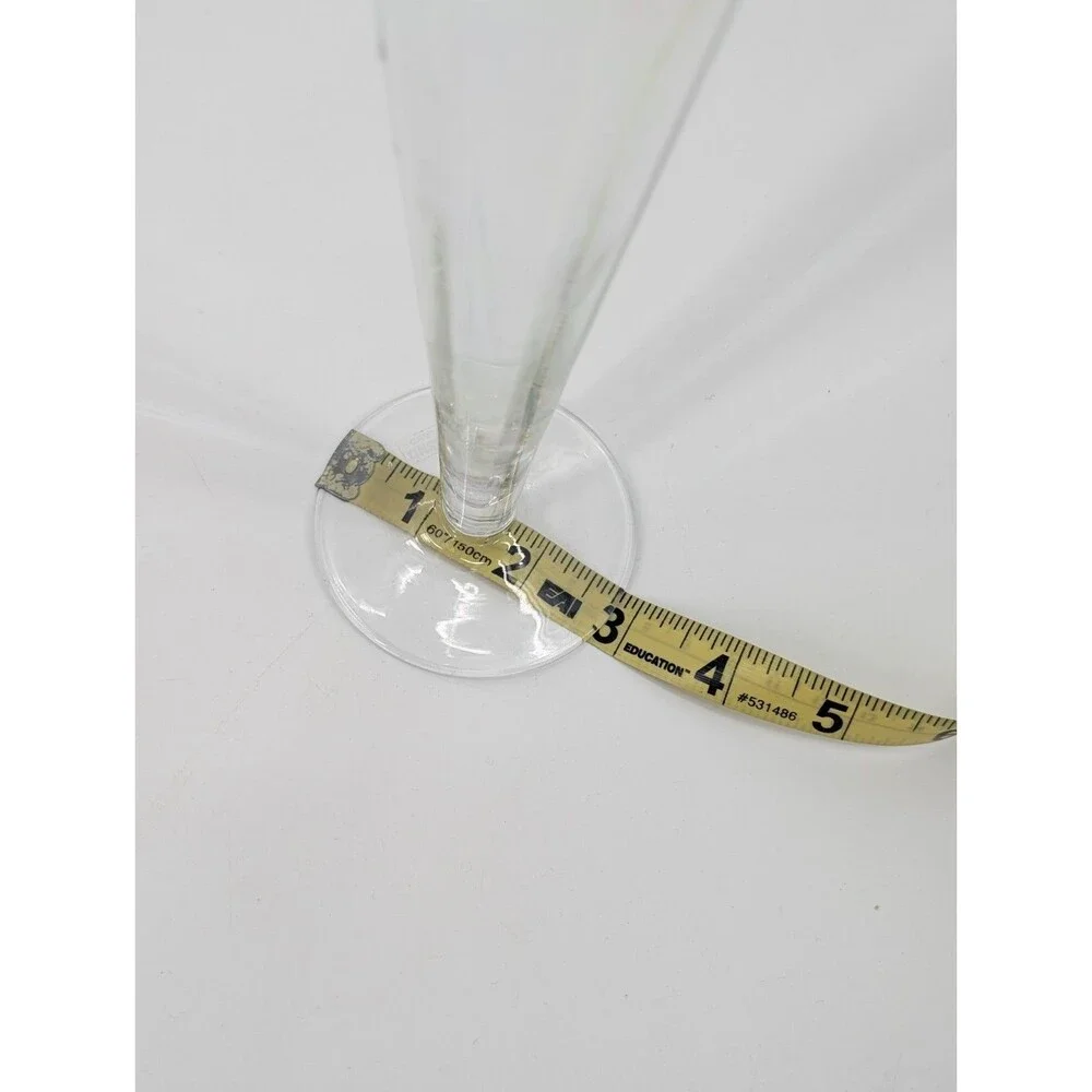 Krosno Clear Iridescent Glass Champagne Flute Vase Made In Poland 10 Inches